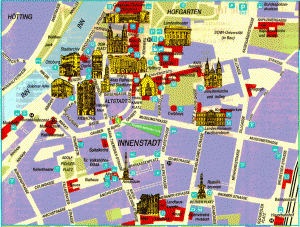 Mappa di Innsbruck con indicata la città vecchia